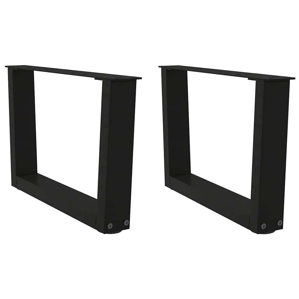 Noge za klub stolić V-oblika 2 kom Crne 60 x (30-31,3) cm Čelik