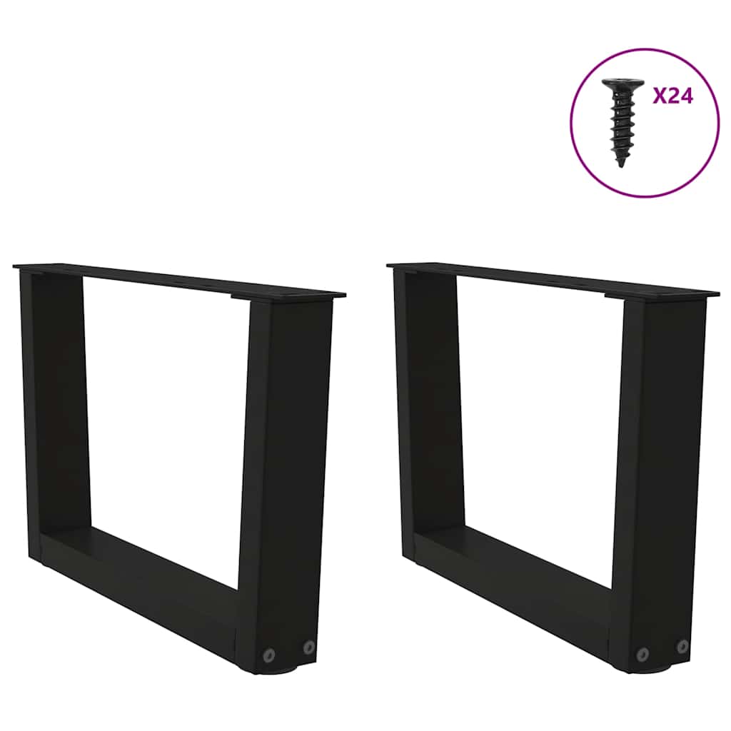 Noge za klub stolić V-oblika 2 kom Crne 60 x (30-31,3) cm Čelik