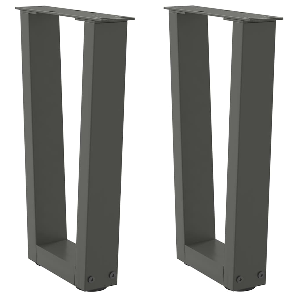 Noge za klub stolić V-oblika 2 kom antracit 38 x (42-43,3) cm čelik