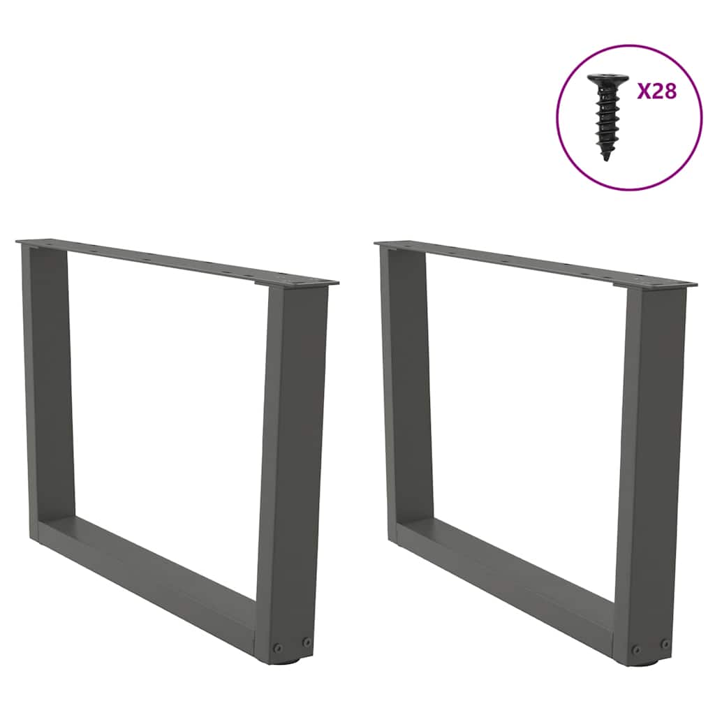 Noge za klub stolić V-oblika 2 kom antracit 70 x (42-43,3) cm čelik