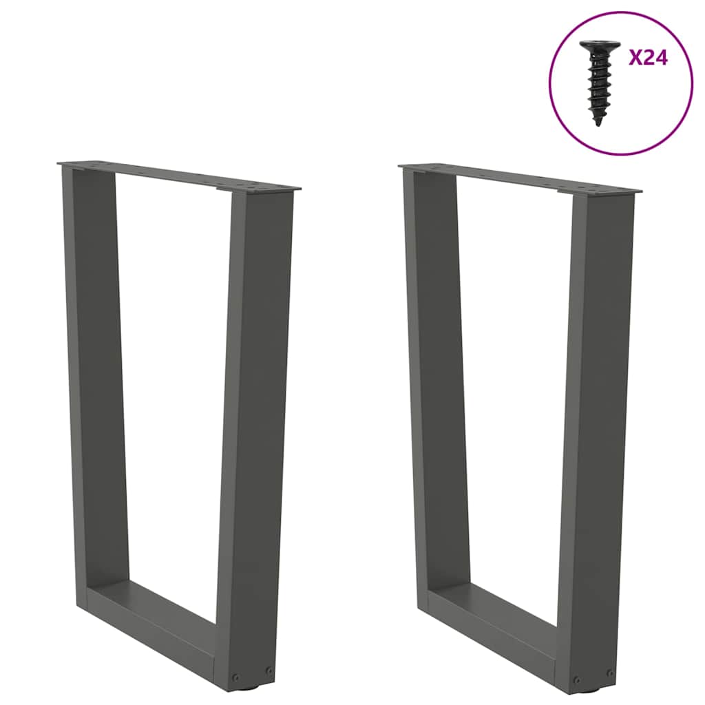 Noge za blagovaonski stol V-oblika 2 kom antracit 70 x (72-73,3) cm čelik