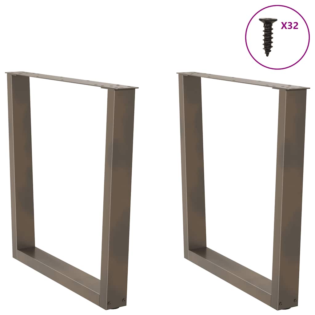 Noge za blagovaonski stol V-oblik 2 kom Prirodni čelik 90 x (72-73,3) cm Čelik