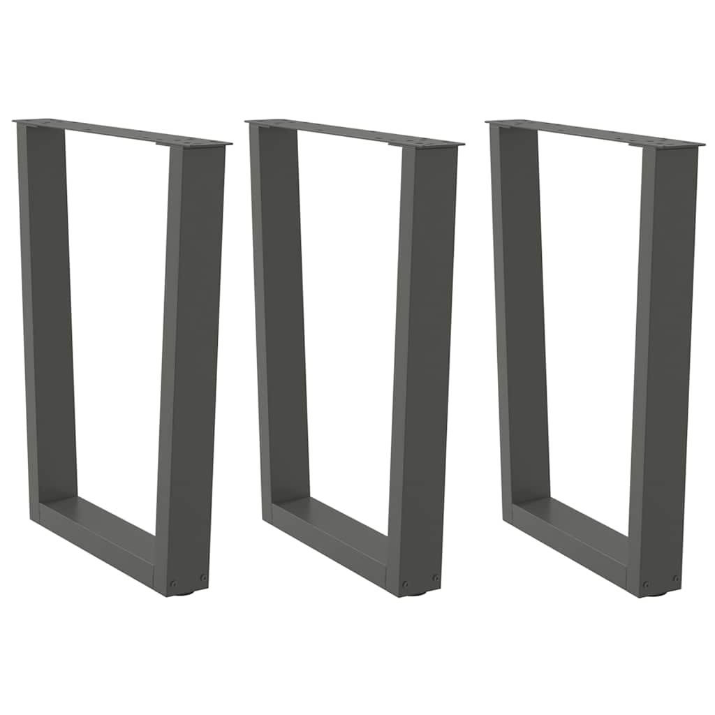 Noge za blagovaonski stol V-oblika 3 kom antracit 70 x (72-73,3) cm čelik