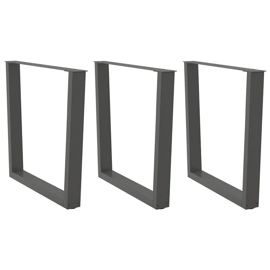 Noge za blagovaonski stol V-oblik 3 kom antracit 80 x (72-73,3) cm čelik