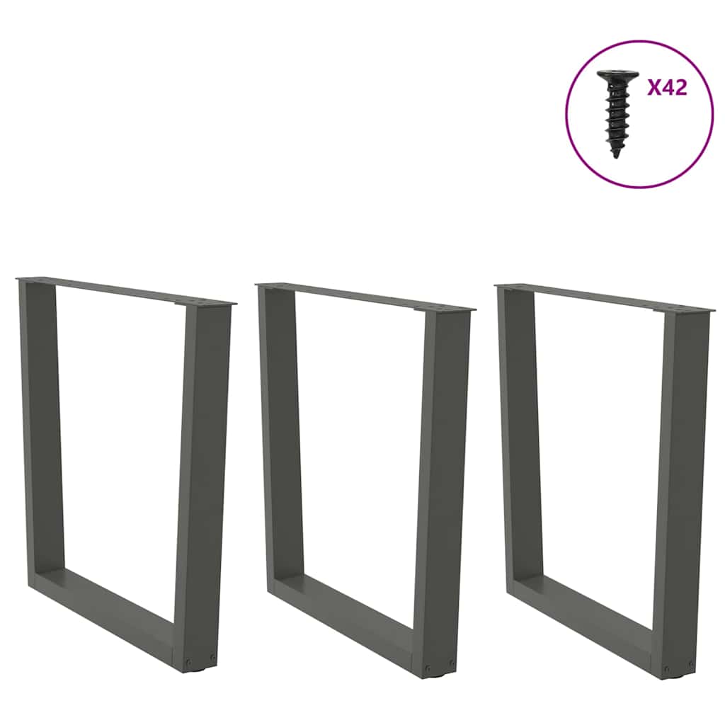 Noge za blagovaonski stol V-oblik 3 kom antracit 80 x (72-73,3) cm čelik