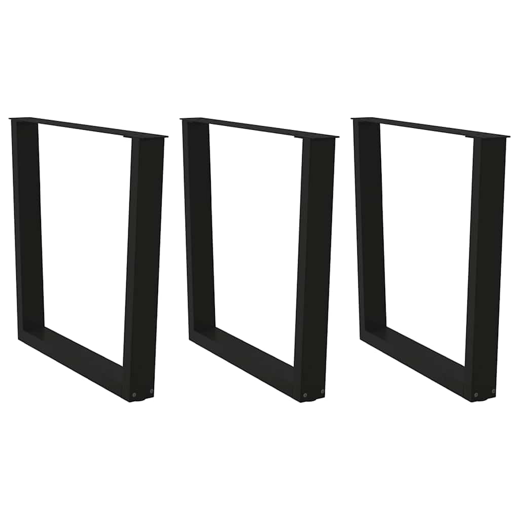 Noge za blagovaonski stol V-oblik 3 kom Crne 90 x (72-73,3) cm Čelik