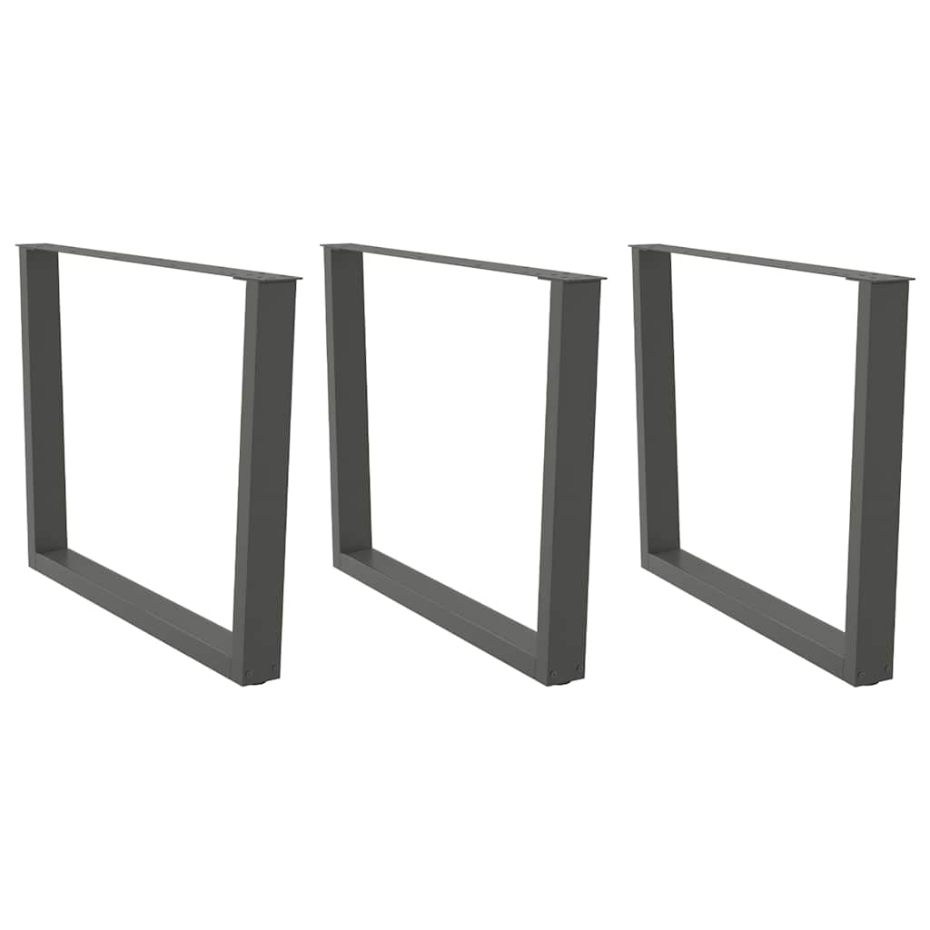 Noge za blagovaonski stol V-oblik 3 kom antracit 100 x (72-73,3) cm čelik