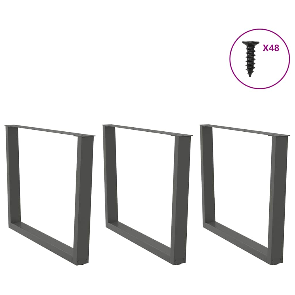 Noge za blagovaonski stol V-oblik 3 kom antracit 100 x (72-73,3) cm čelik