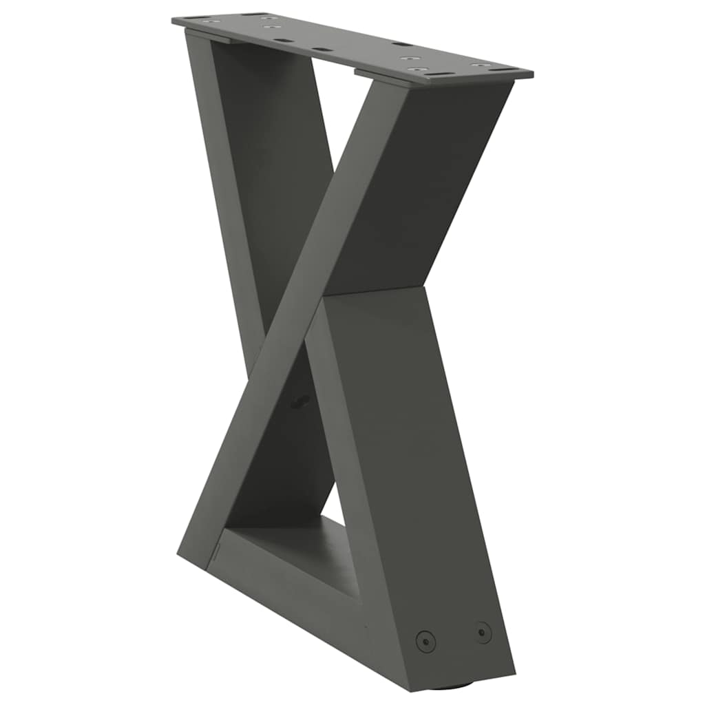 Noge za klub stolić 2 kom. antracit 30 x (30-31,3) cm čelik