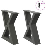 Noge za klub stolić 2 kom. antracit 40 x (30-31,3) cm čelik