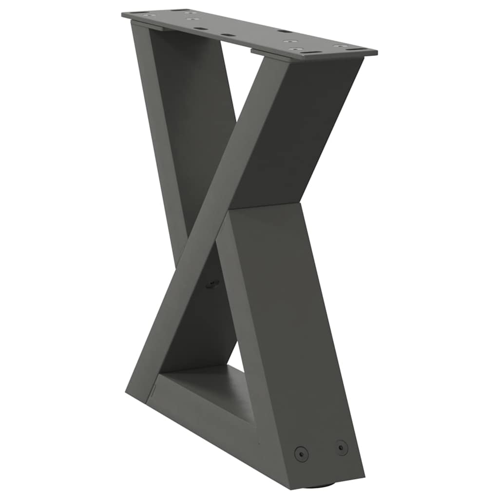 Noge za klub stolić 2 kom. antracit 40 x (30-31,3) cm čelik