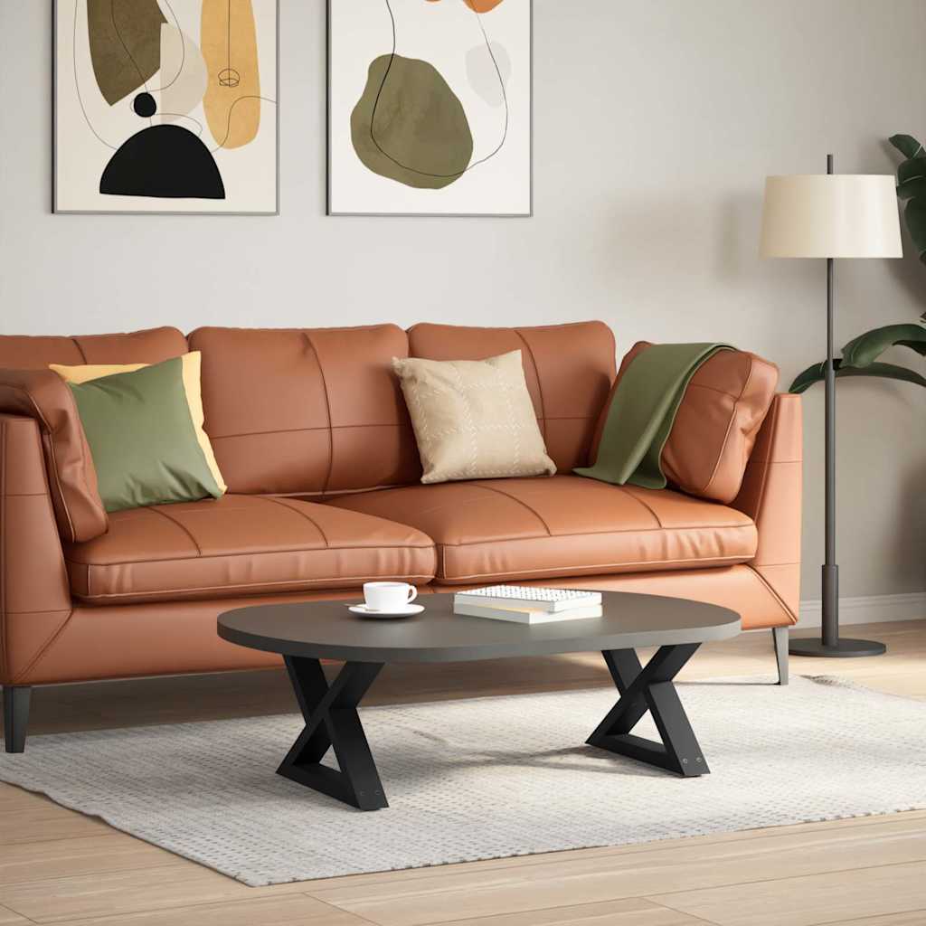 Noge za klub stolić 2 kom Crne 50 x (30-31,3) cm Čelične