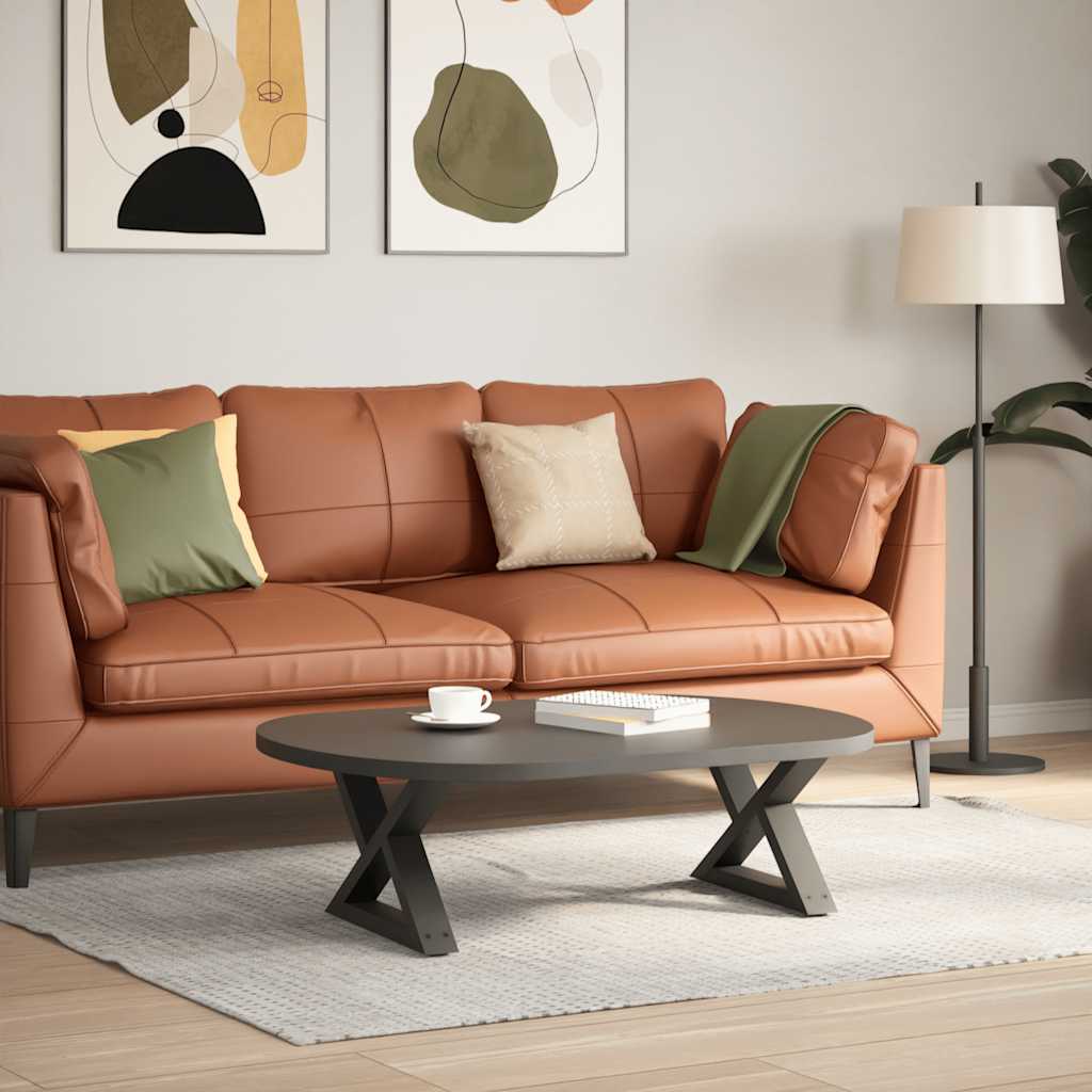 Noge za klub stolić 2 kom antracit 50 x (30-31,3) cm čelik