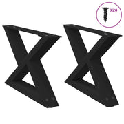 Noge za klub stolić 2 kom. Crne 60 x (30-31,3) cm Čelik