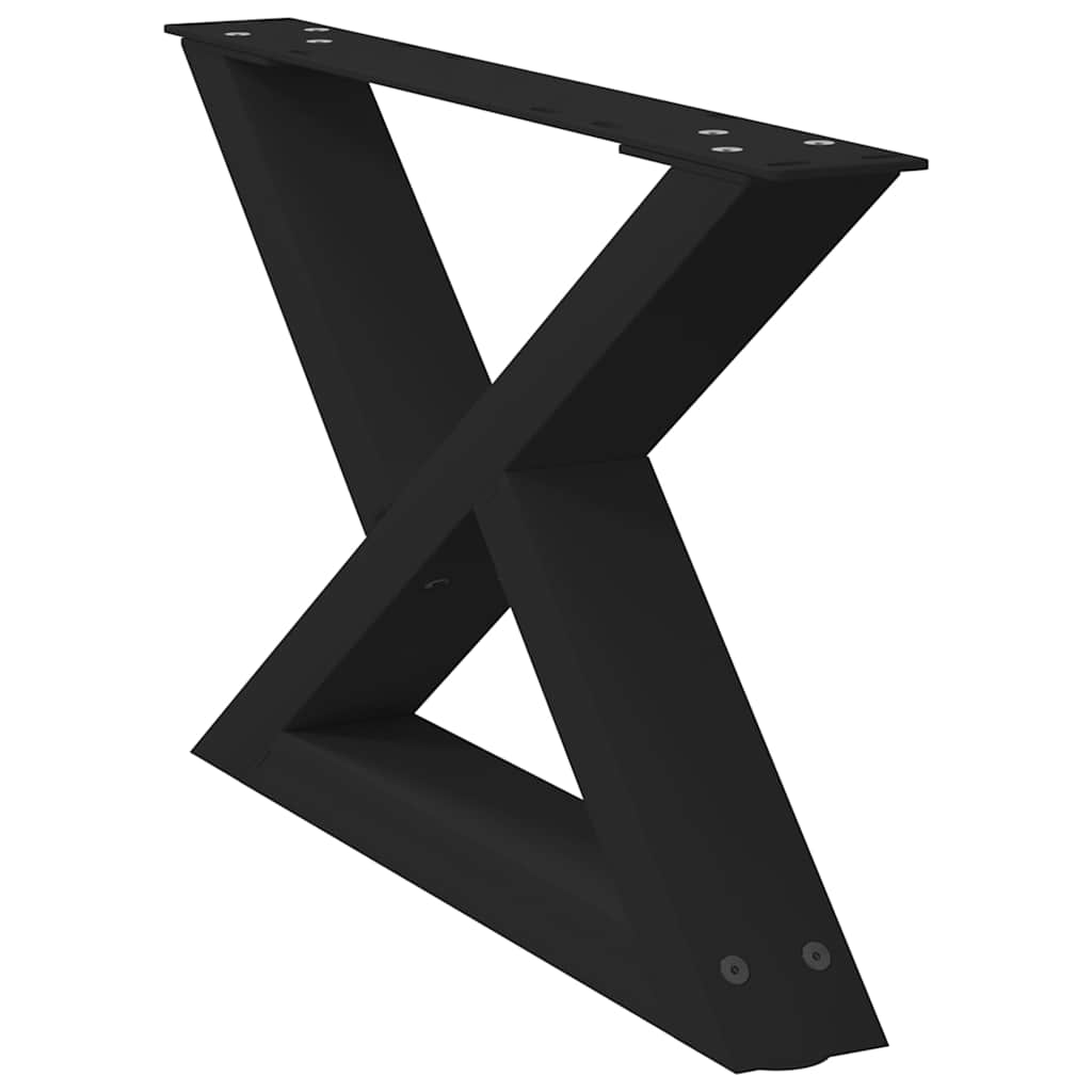 Noge za klub stolić 2 kom. Crne 60 x (30-31,3) cm Čelik