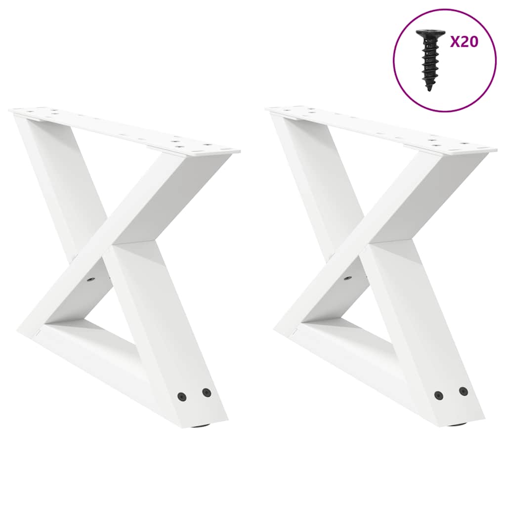 Noge za klub stolić 2 kom Bijele 60 x (30-31,3) cm Čelik