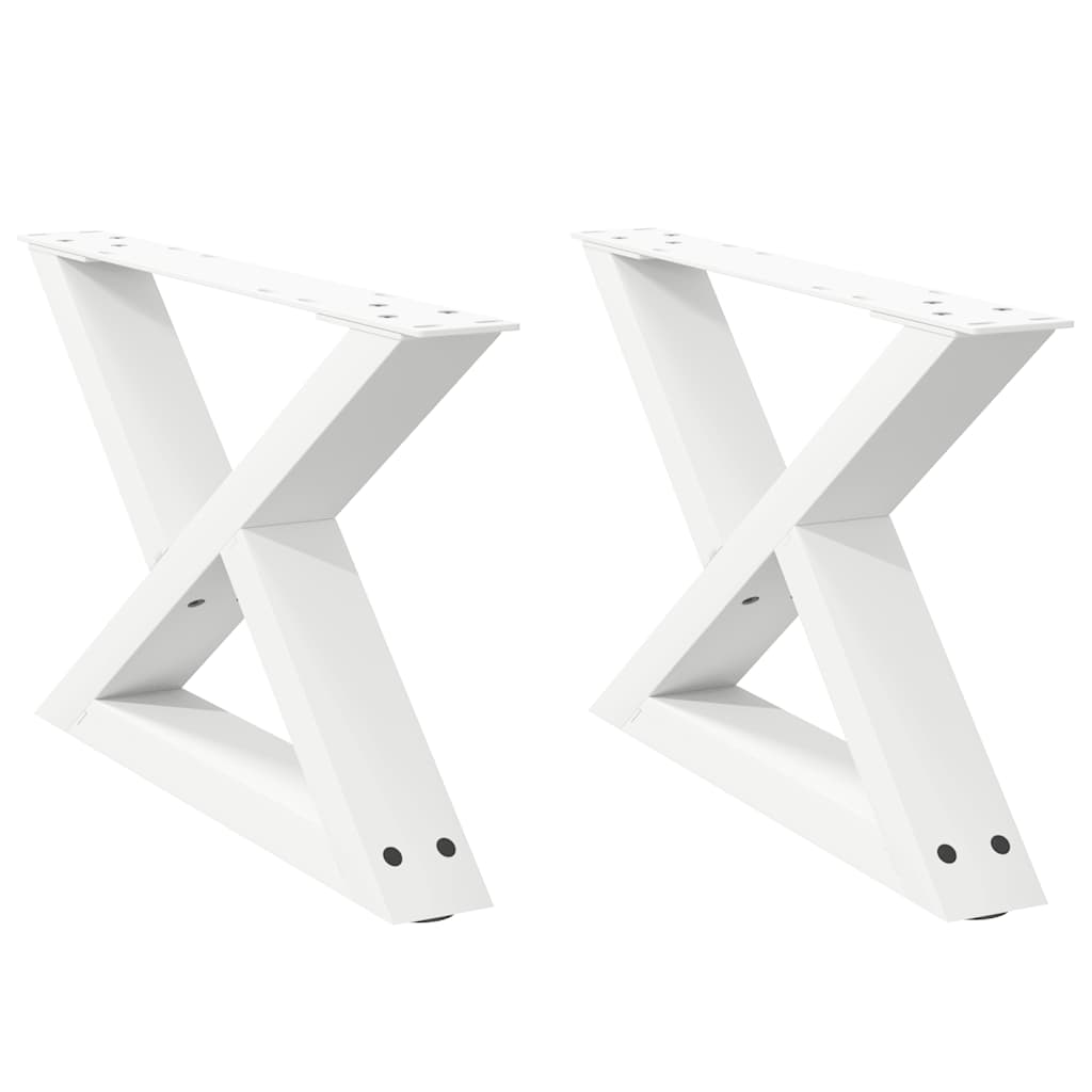 Noge za klub stolić 2 kom Bijele 60 x (30-31,3) cm Čelik