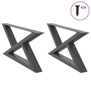 Noge za klub stolić 2 kom. antracit 70 x (30-31,3) cm čelik