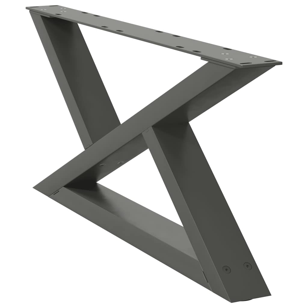 Noge za klub stolić 2 kom. antracit 70 x (30-31,3) cm čelik