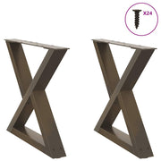 Noge za klub stolić 2 kom. Prirodni čelik 50 x (42-43,3) cm Čelik