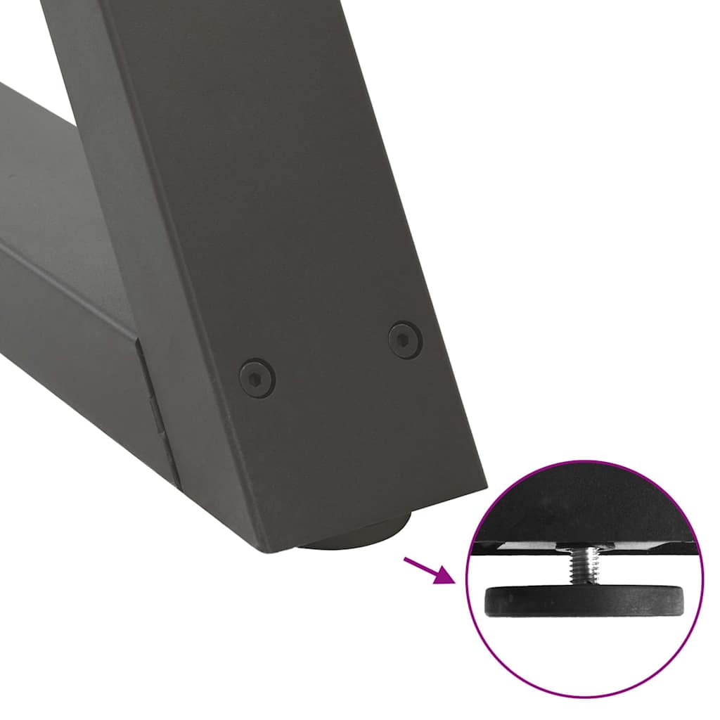 Noge za klub stolić 2 kom. antracit 60 x (42-43,3) cm čelik