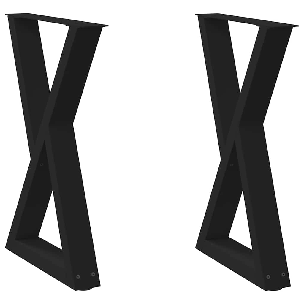 Noge za blagovaonski stol 2 kom Crne 50 x (72-73,3) cm Čelične