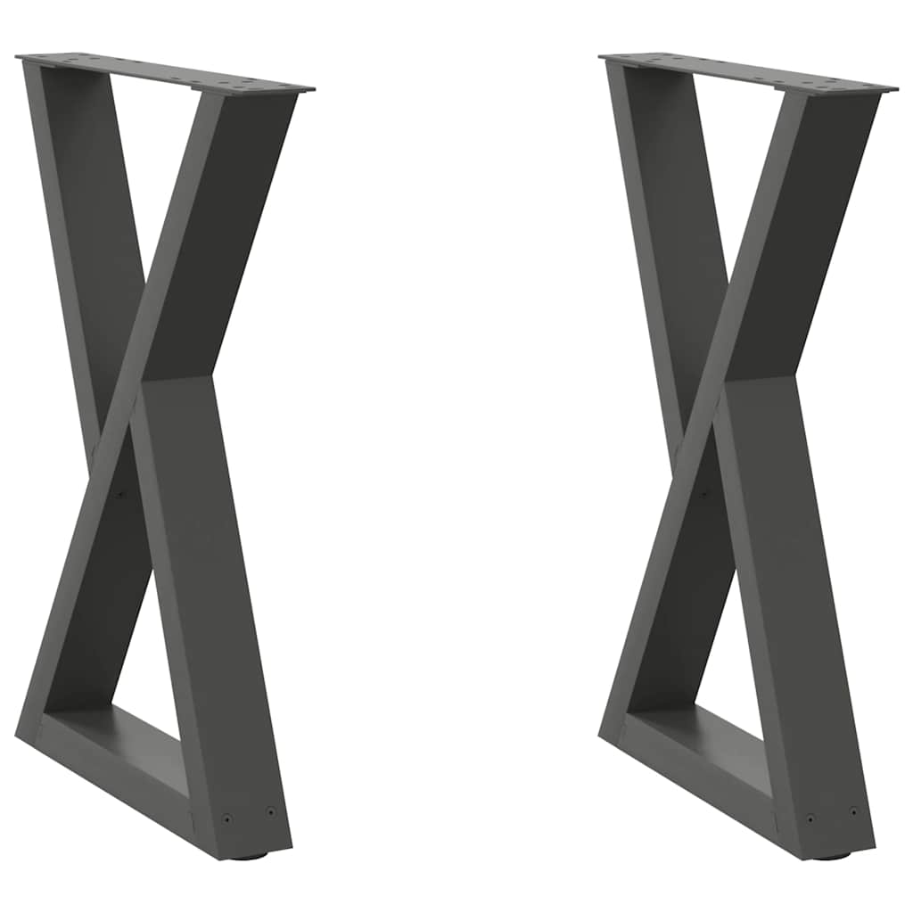 Noge za blagovaonski stol 2 kom. antracit 60 x (72-73,3) cm čelik