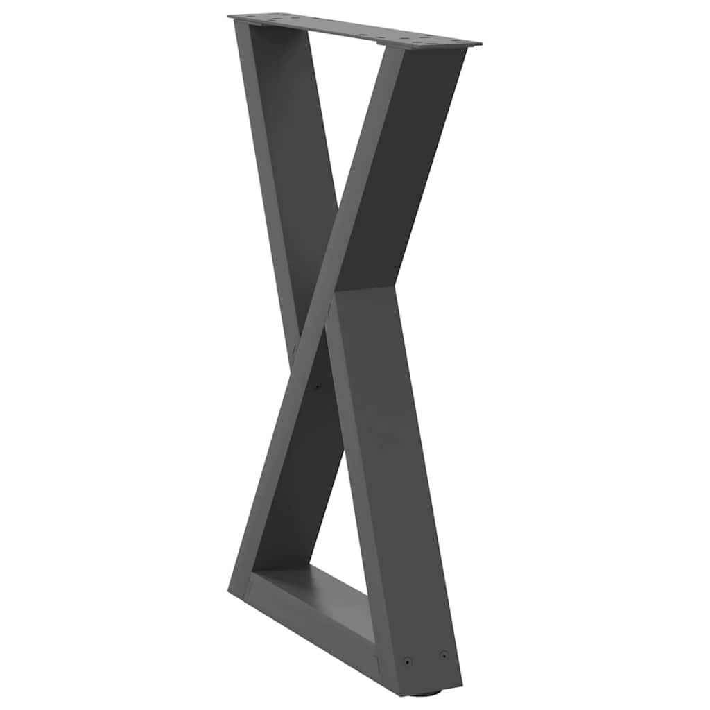 Noge za blagovaonski stol 2 kom. antracit 60 x (72-73,3) cm čelik