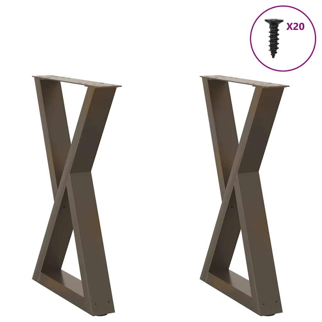 Noge za blagovaonski stol 2 kom. Prirodni čelik 60 x (72-73,3) cm Čelik