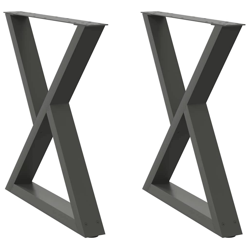 Noge za blagovaonski stol 2 kom. antracit 70 x (72-73,3) cm čelik