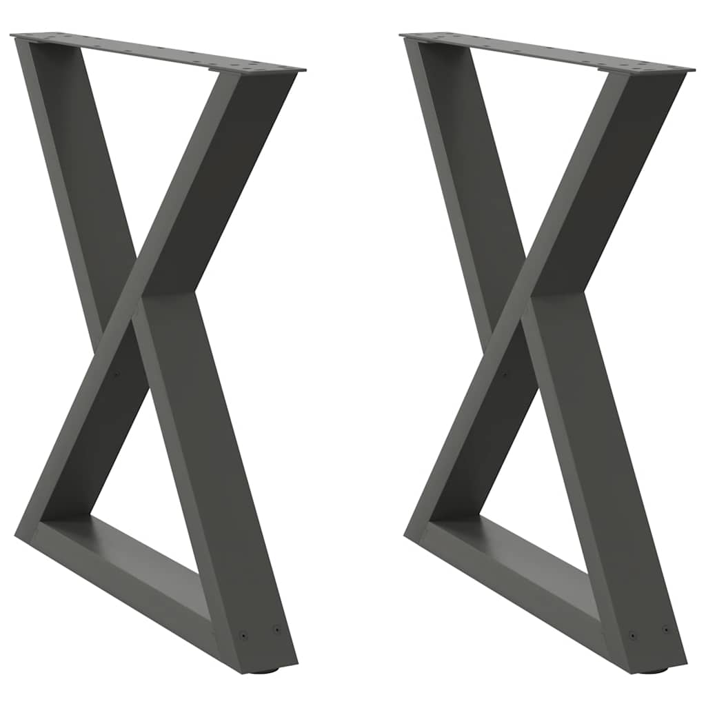 Noge za blagovaonski stol 2 kom. antracit 80 x (72-73,3) cm čelik