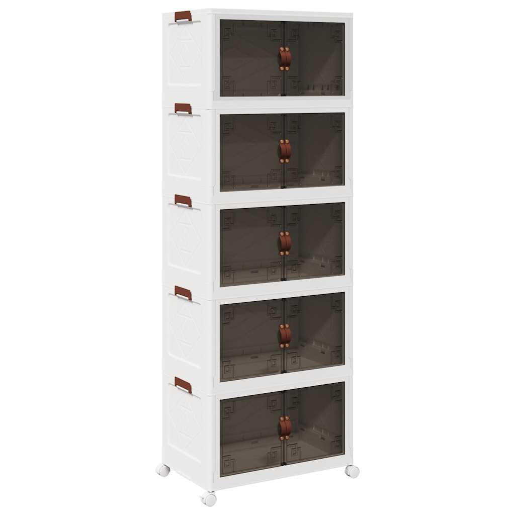 Složiva kutija za pohranu s kotačima 5nivoa 75 L 64x40x179 cm