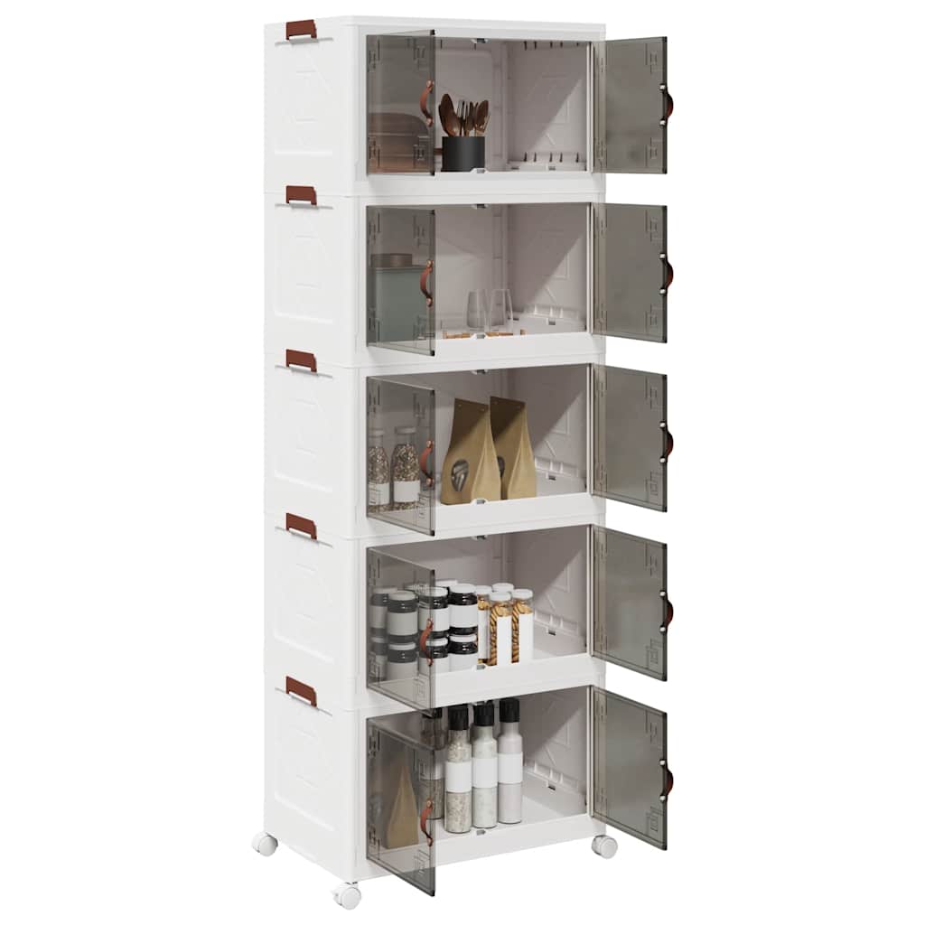 Složiva kutija za pohranu s kotačima 5nivoa 75 L 64x40x179 cm