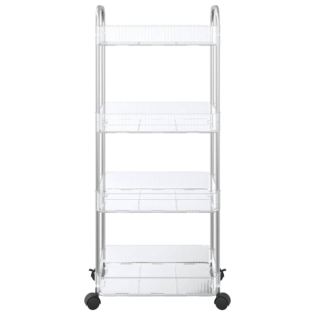Kolica za pohranu 4 nivoa prozirna 37x28x95 cm akril