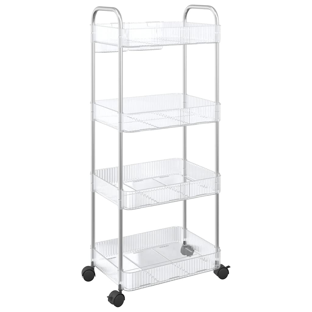 Kolica za pohranu 4 nivoa prozirna 37x28x95 cm akril