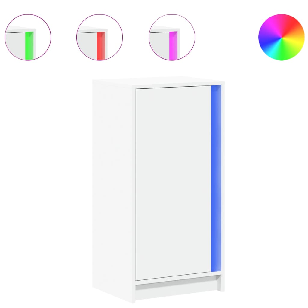 Komoda s LED svjetlima bijela 42,5x34x85 cm konstruirano drvo