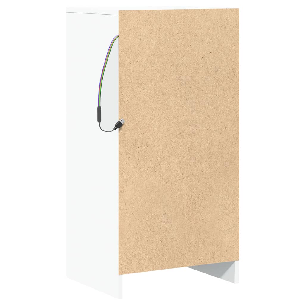 Komoda s LED svjetlima bijela 42,5x34x85 cm konstruirano drvo
