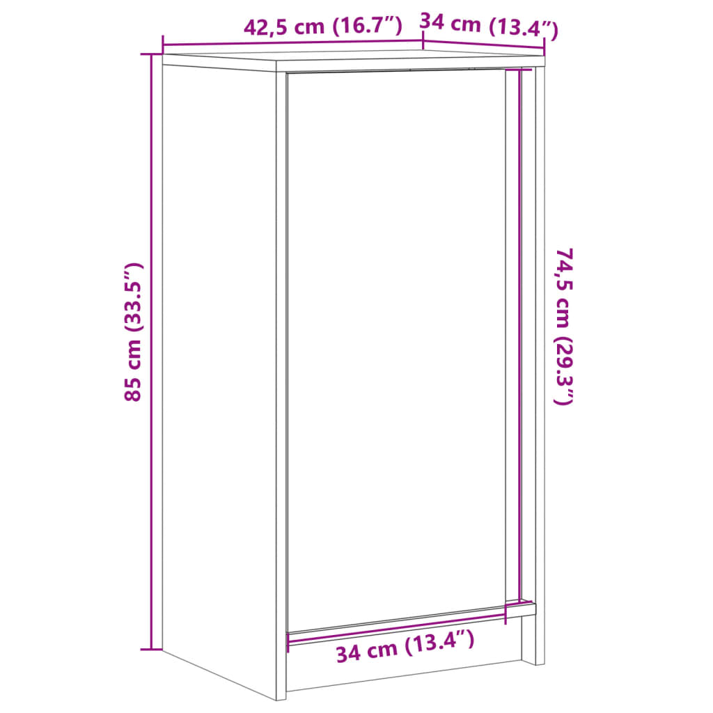 Komoda s LED boja smeđeg hrasta 42,5x34x85 cm konstruirano drvo