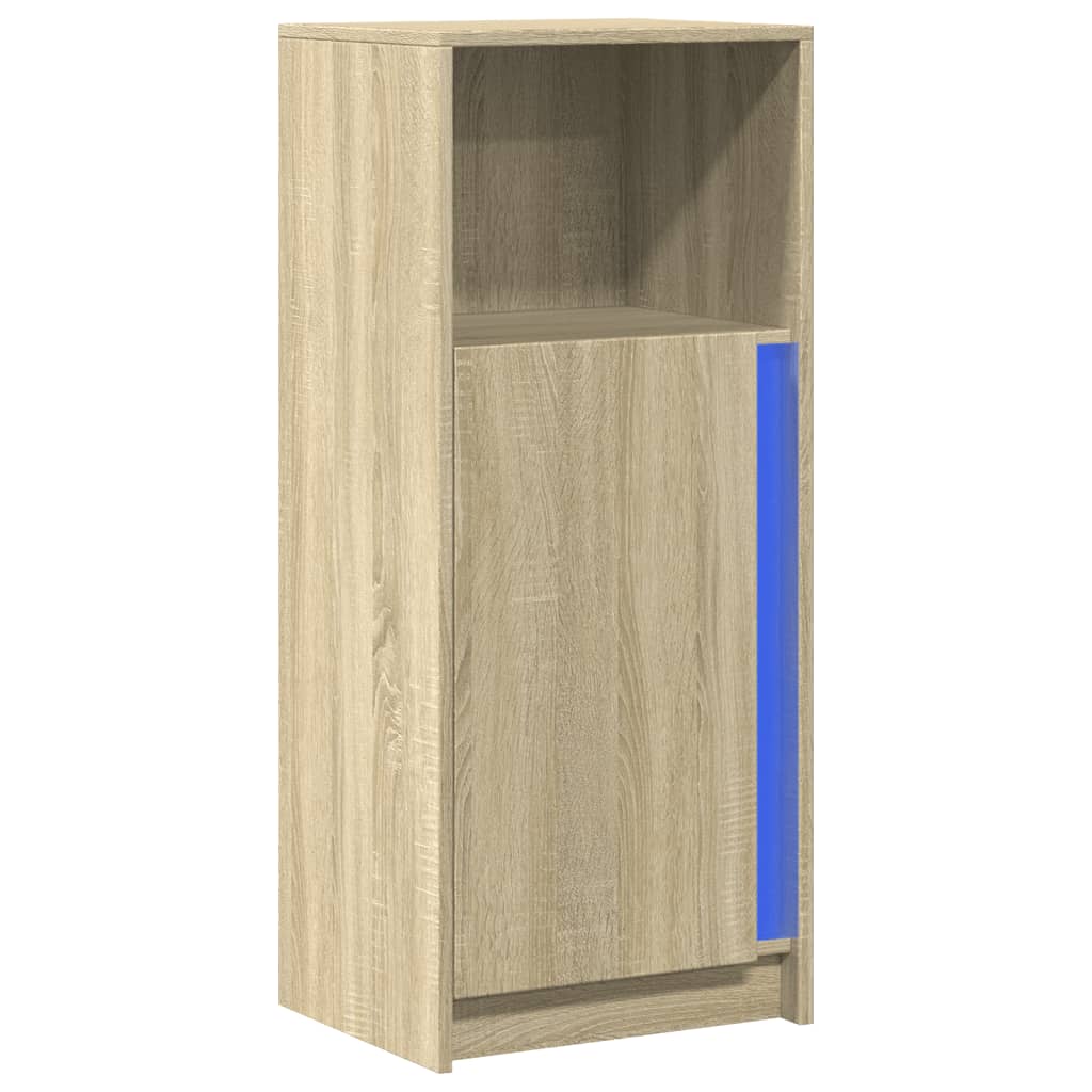 Komoda s LED boja hrasta 42,5 x 34 x 100 cm konstruirano drvo