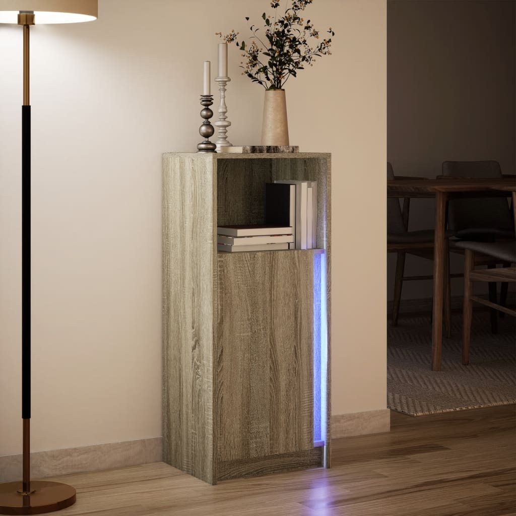 Komoda s LED boja hrasta 42,5 x 34 x 100 cm konstruirano drvo