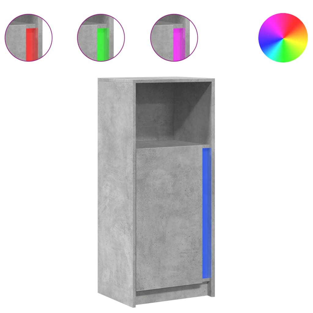 Komoda s LED siva boja betona 42,5x34x100 cm konstruirano drvo