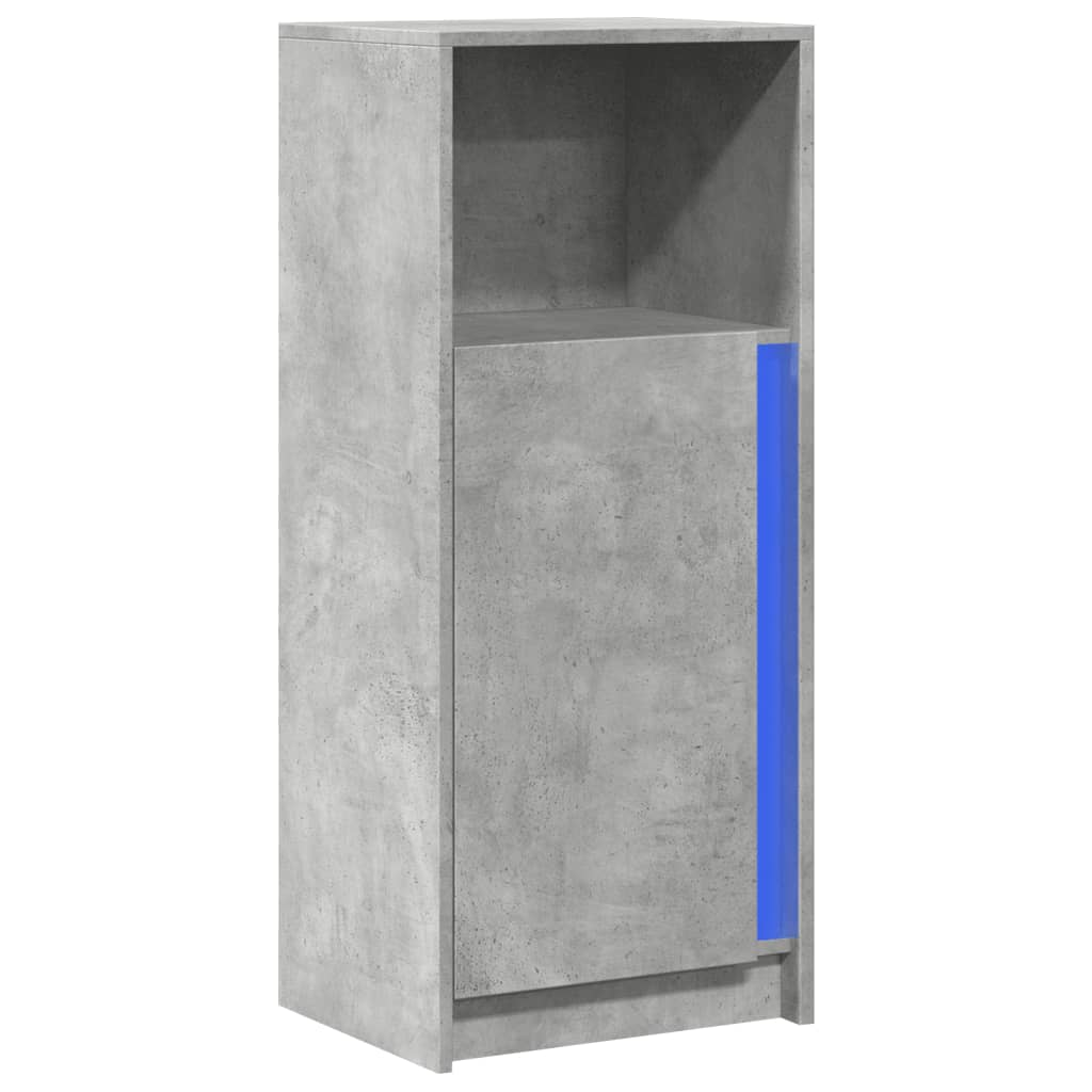 Komoda s LED siva boja betona 42,5x34x100 cm konstruirano drvo