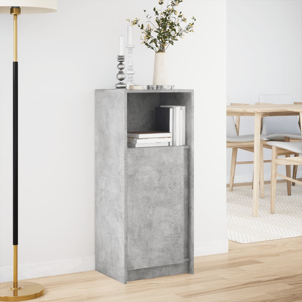 Komoda s LED siva boja betona 42,5x34x100 cm konstruirano drvo