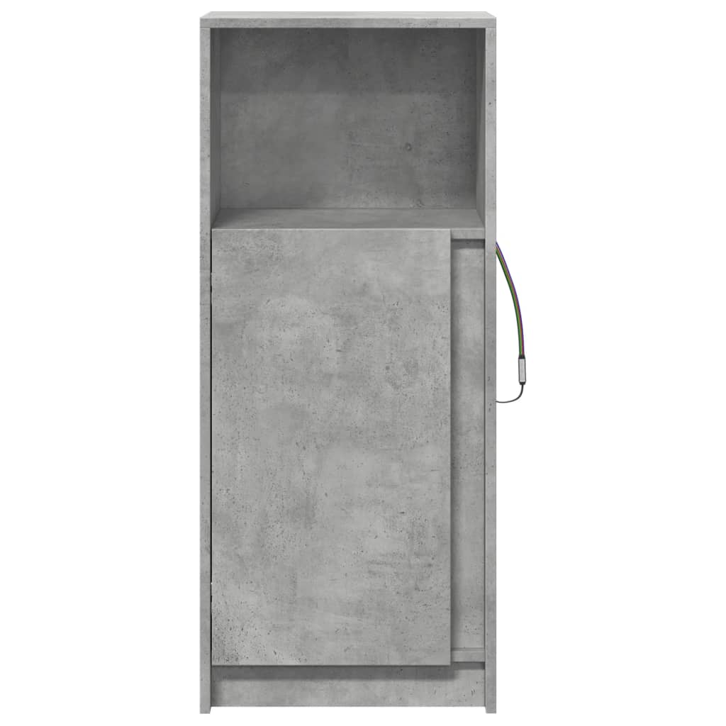 Komoda s LED siva boja betona 42,5x34x100 cm konstruirano drvo