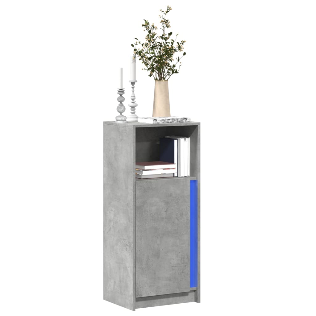 Komoda s LED siva boja betona 42,5x34x100 cm konstruirano drvo