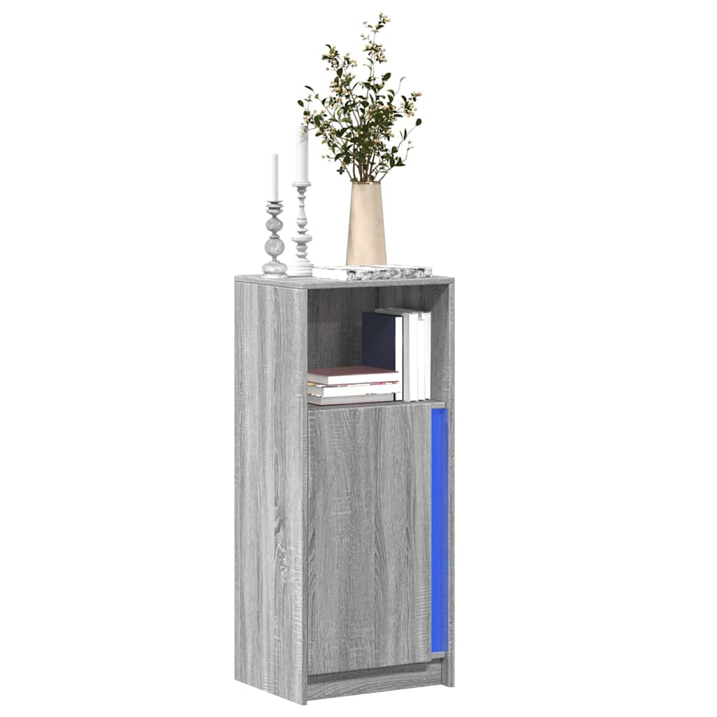 Komoda s LED svjetlima boja hrasta sonome 42,5x34x100 cm drvena