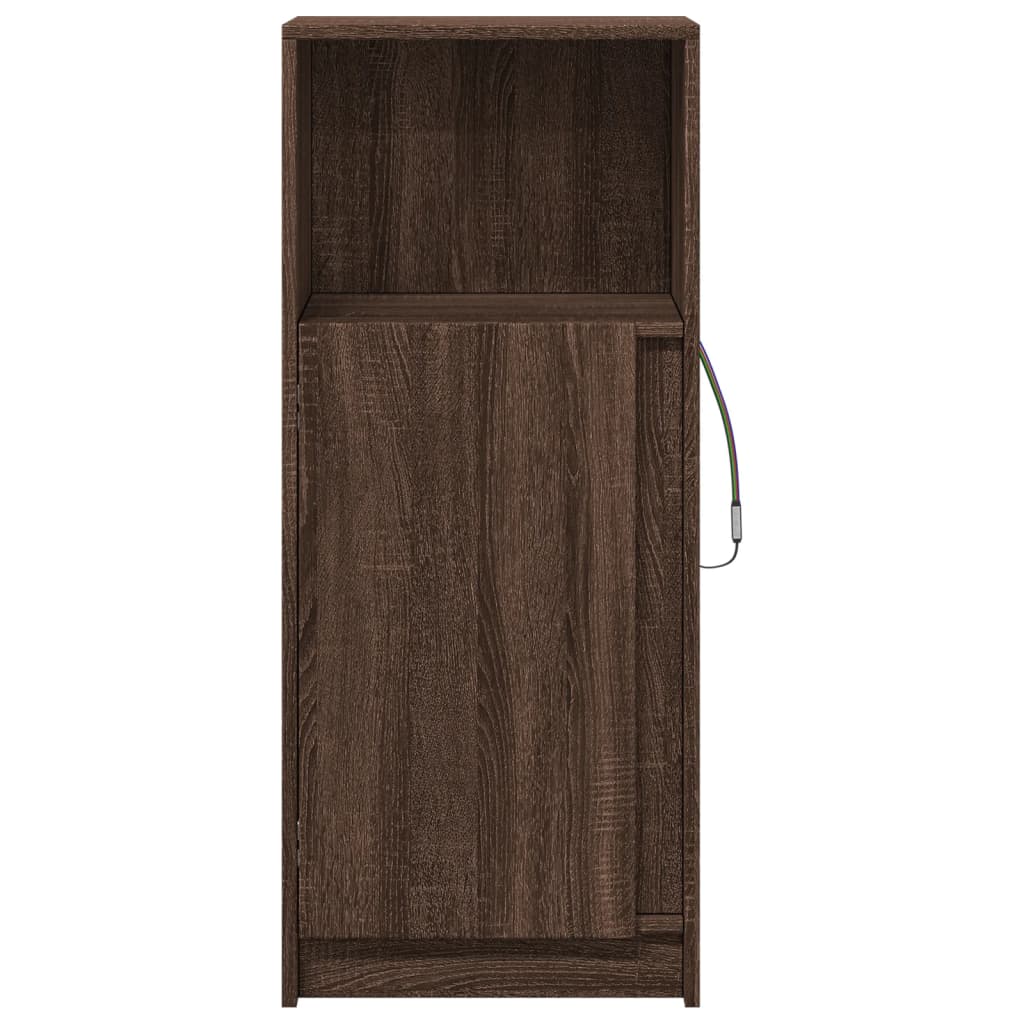 Komoda s LED svjetlima boja hrasta 42,5 x 34 x 100 cm drvena