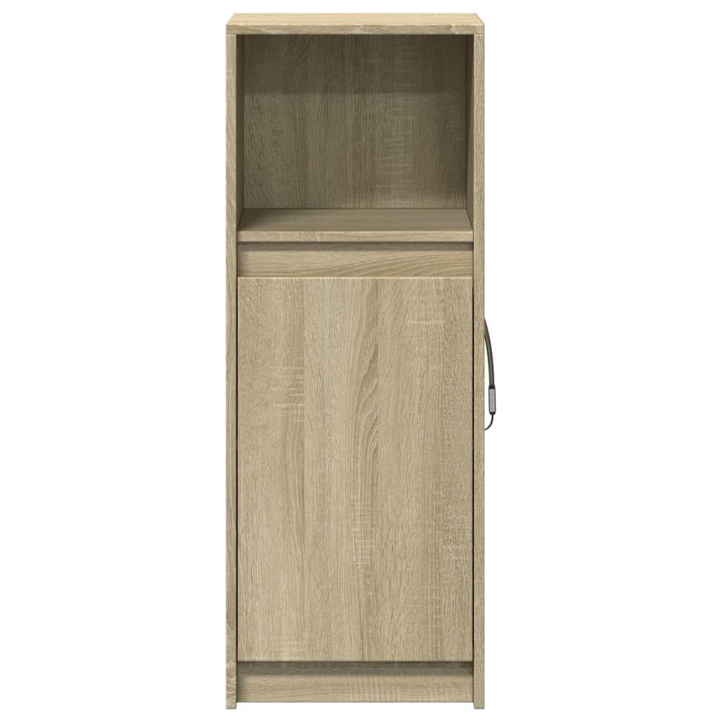 Komoda s LED svjetlima boja hrasta 38x34x100 cm drvena