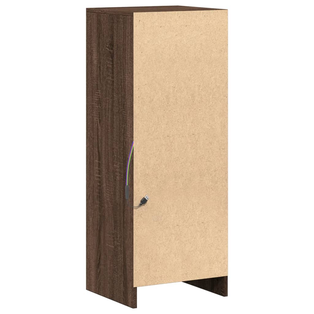 Komoda s LED svjetlima boja hrasta 38x34x100 cm drvena