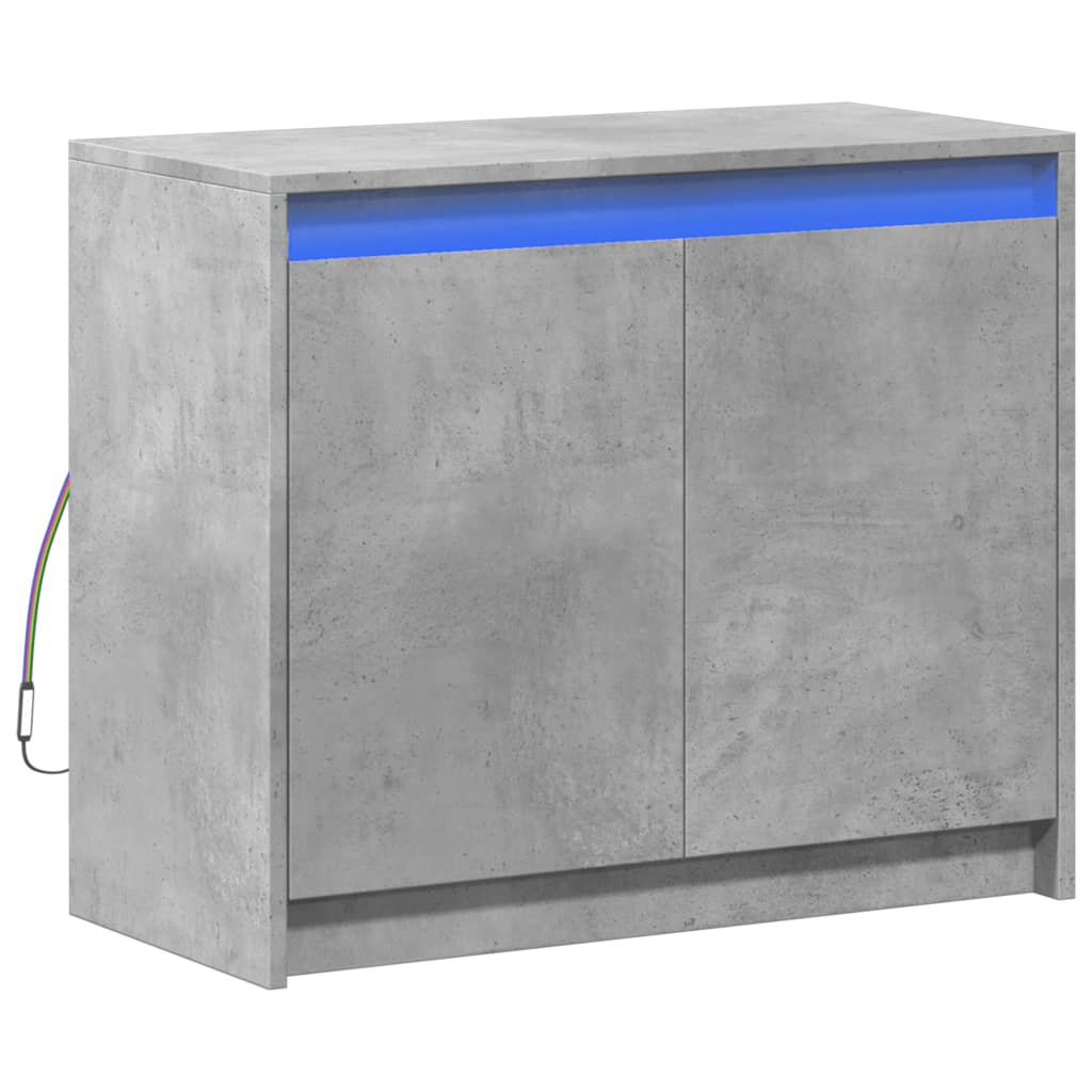 Komoda s LED siva boja betona 72x34x61 cm od konstruiranog drva